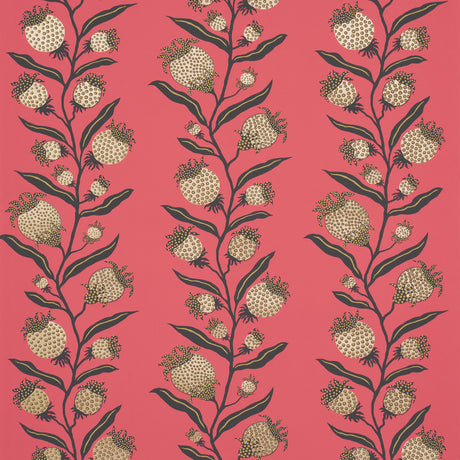 Schumacher Thistle Vine Red & Gold Wallpaper - Eade's Wallpaper