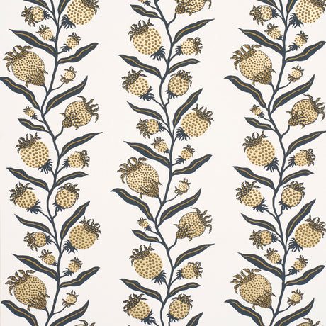 Schumacher Thistle Vine Black & Gold Wallpaper - Eade's Wallpaper