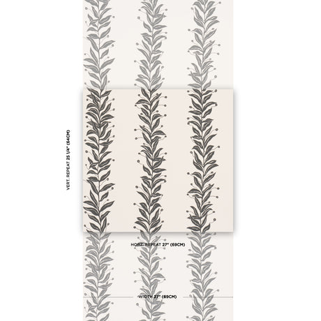 Schumacher Tendril Stripe Black & Cream Wallpaper - Eade's Wallpaper