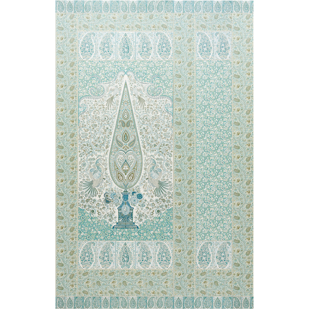 Schumacher Colmery Paisley Panel Set Peacock Wallpaper