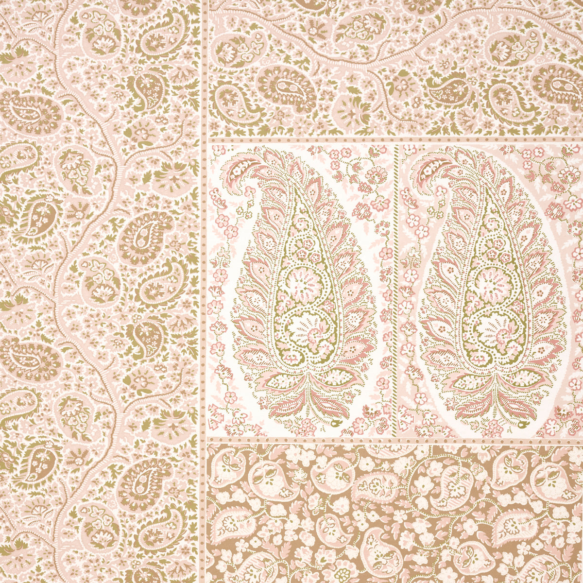 Schumacher Colmery Paisley Panel Set Pétale Wallpaper