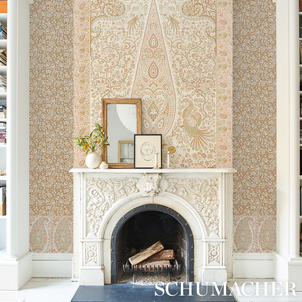 Schumacher Colmery Paisley Panel Set Pétale Wallpaper