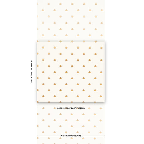 Schumacher Hubert'S Bees White & Gold Wallpaper