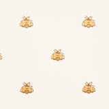 Schumacher Hubert'S Bees White & Gold Wallpaper
