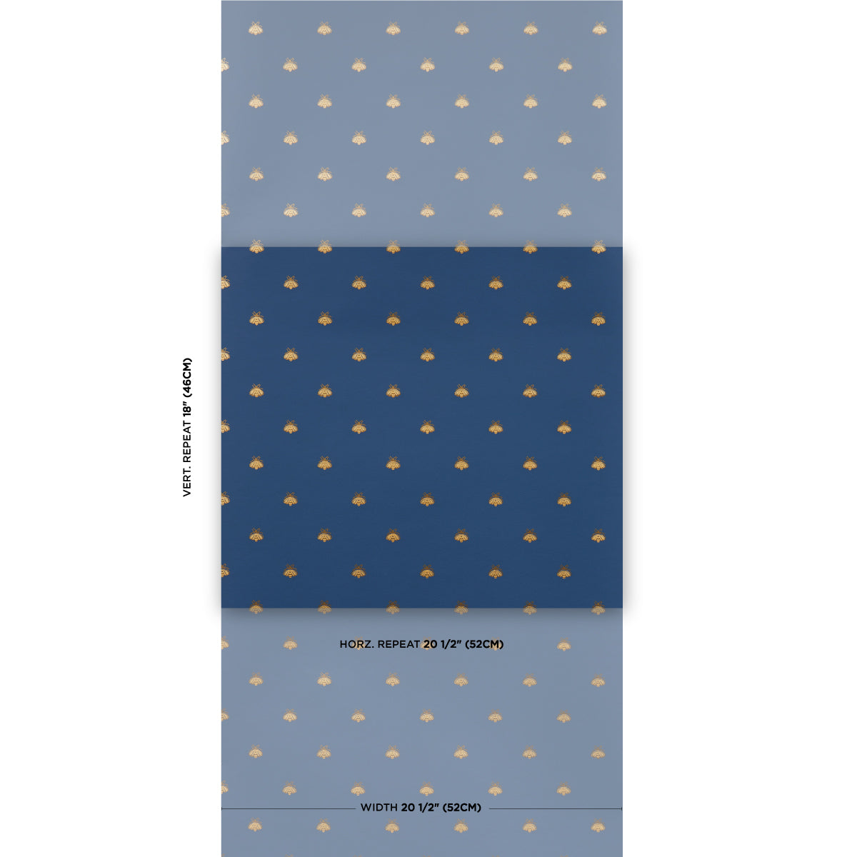Schumacher Hubert'S Bees Midnight & Gold Wallpaper