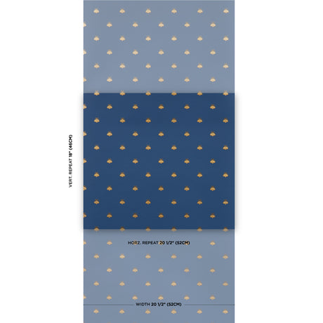 Schumacher Hubert'S Bees Midnight & Gold Wallpaper