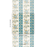 Schumacher Sylvain Floral Stripe Teal Wallpaper - Eade's Wallpaper