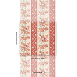 Schumacher Sylvain Floral Stripe Rouge Wallpaper - Eade's Wallpaper