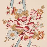 Schumacher Sylvain Floral Stripe Rouge Wallpaper - Eade's Wallpaper
