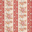 Schumacher Sylvain Floral Stripe Rouge Wallpaper - Eade's Wallpaper