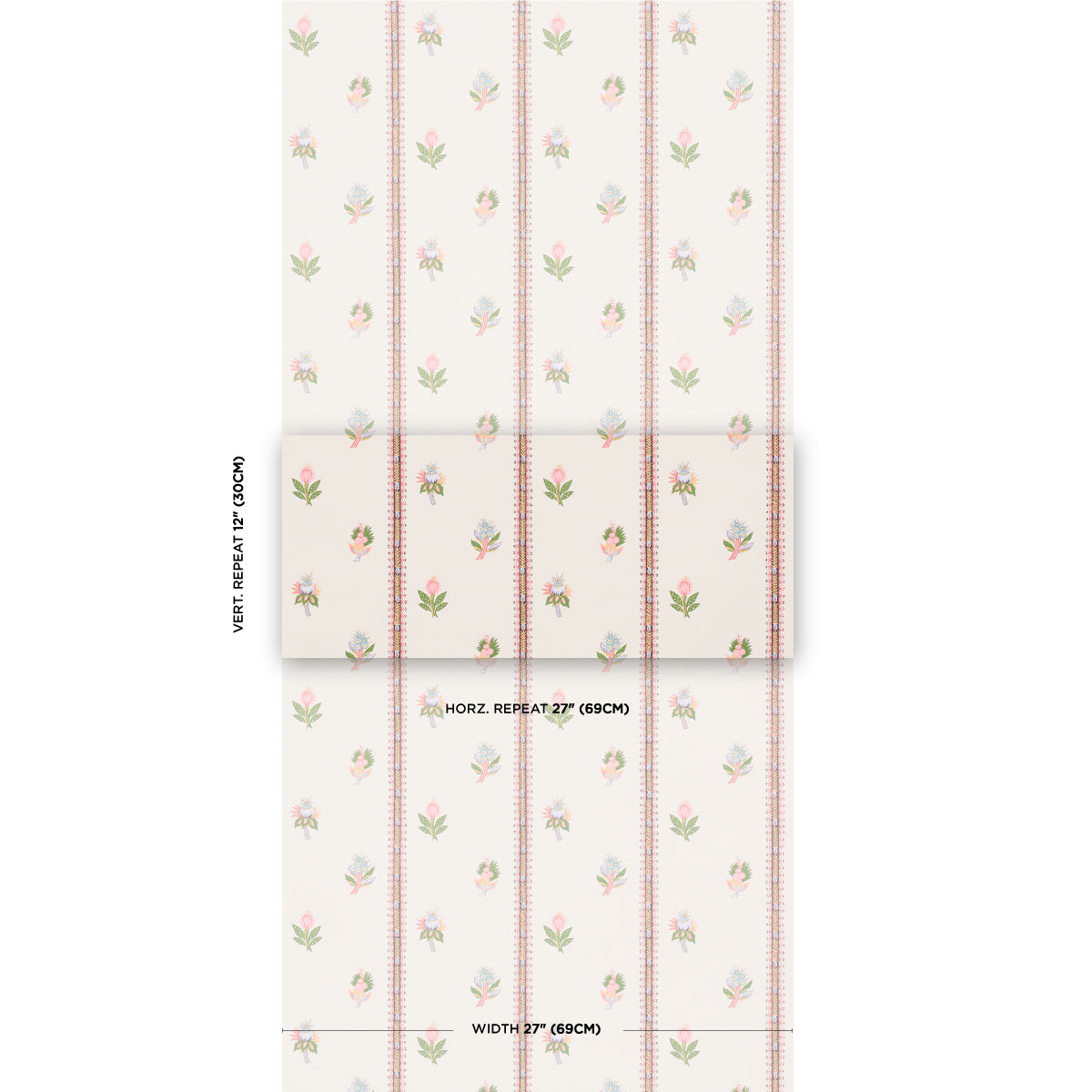 Schumacher Les Fleurs Exotiques Antique Rose Wallpaper - Eade's Wallpaper