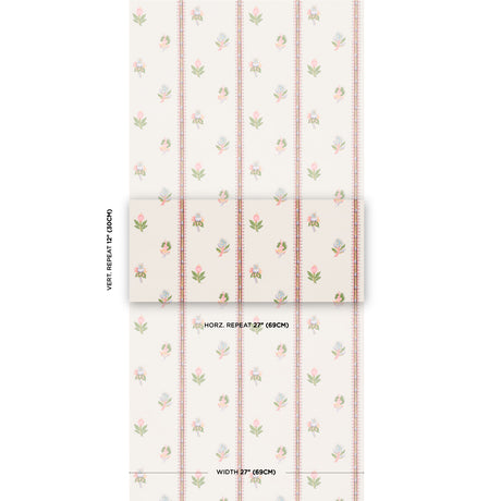 Schumacher Les Fleurs Exotiques Antique Rose Wallpaper - Eade's Wallpaper