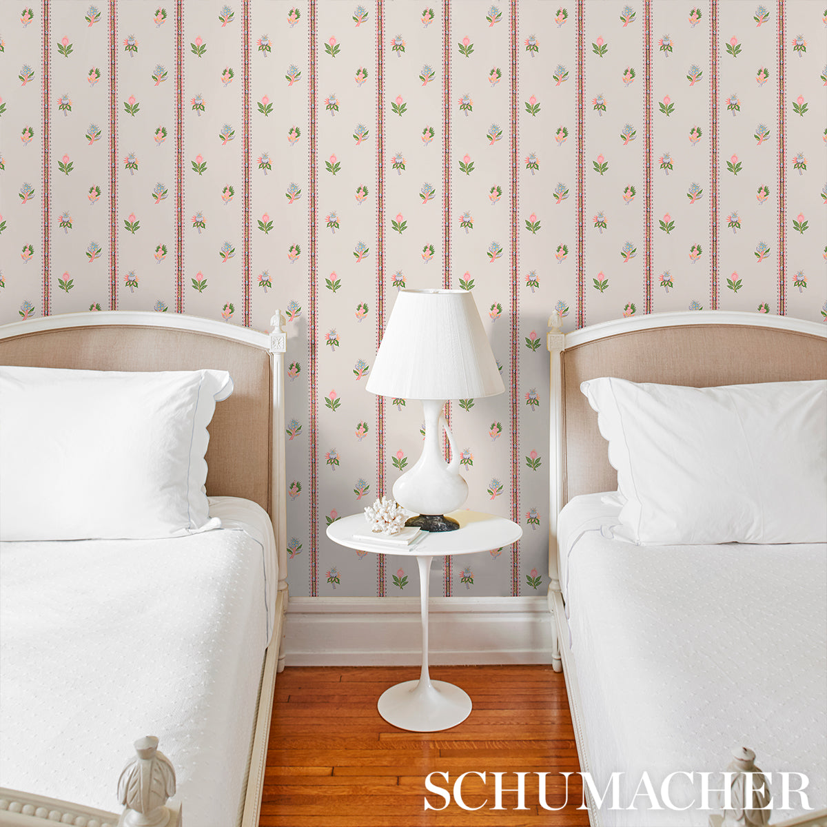 Schumacher Les Fleurs Exotiques Antique Rose Wallpaper - Eade's Wallpaper