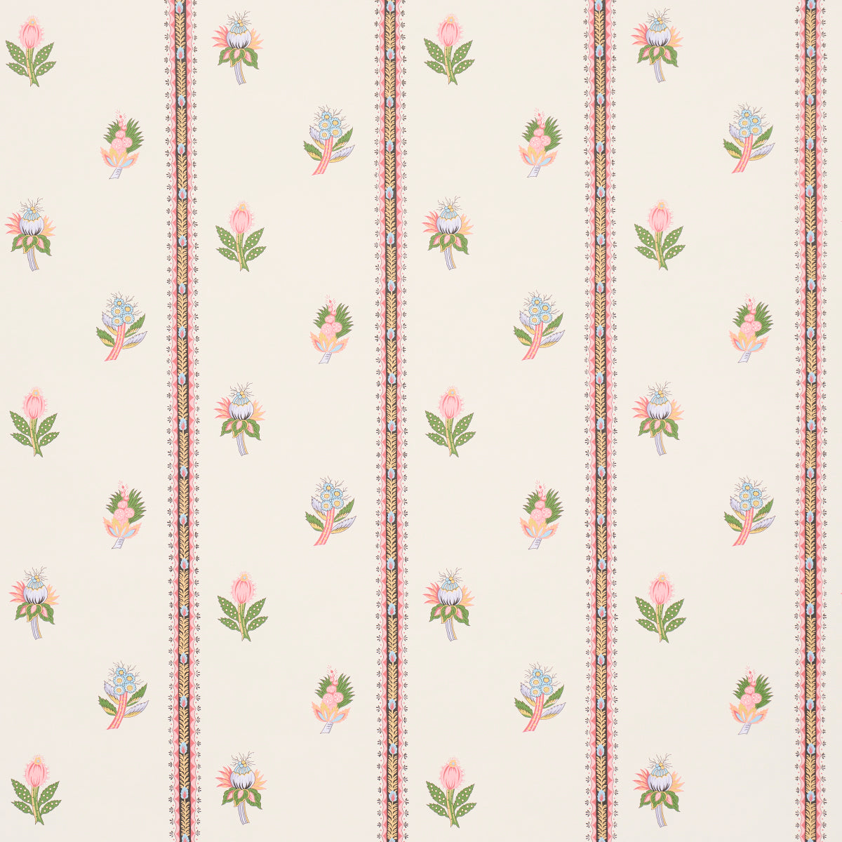 Schumacher Les Fleurs Exotiques Antique Rose Wallpaper - Eade's Wallpaper