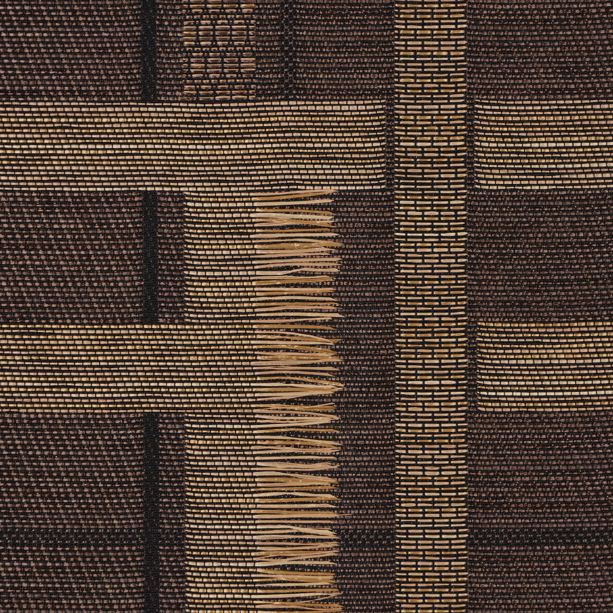 Schumacher Axel Plaid Wallcovering Saddle Brown Wallpaper