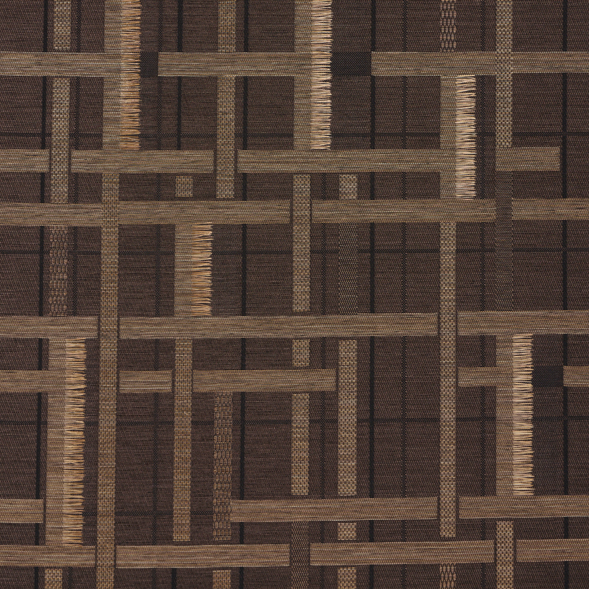 Schumacher Axel Plaid Wallcovering Saddle Brown Wallpaper
