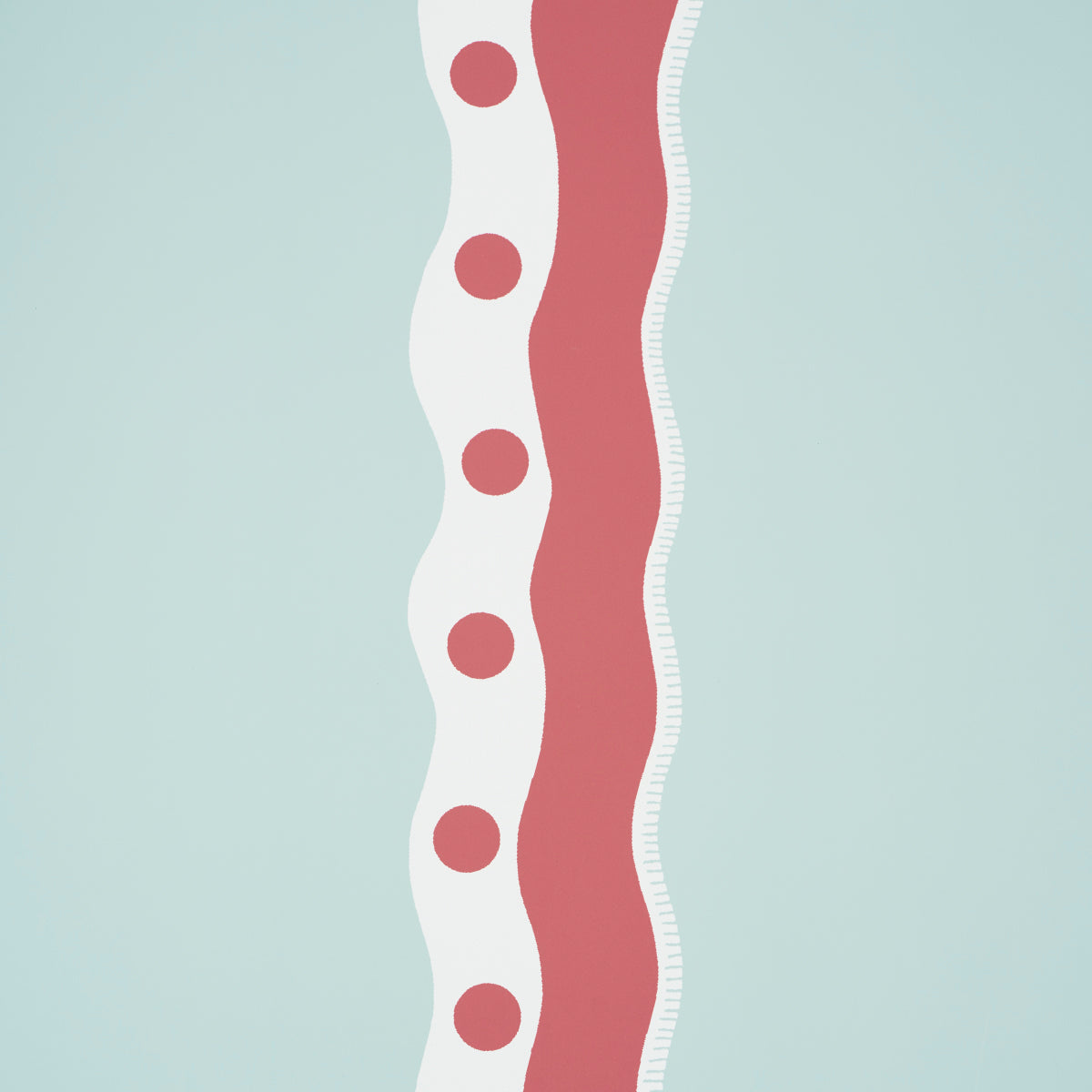 Schumacher Rousseau Stripe Rouge & Sky Wallpaper - Eade's Wallpaper