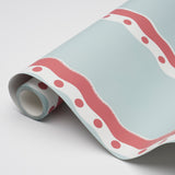 Schumacher Rousseau Stripe Rouge & Sky Wallpaper - Eade's Wallpaper