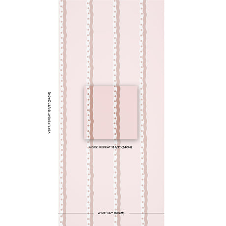 Schumacher Rousseau Stripe Cocoa & Blush Wallpaper - Eade's Wallpaper