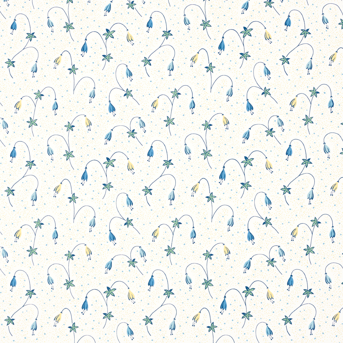 Schumacher Lolly Floral Blues Wallpaper - Eade's Wallpaper