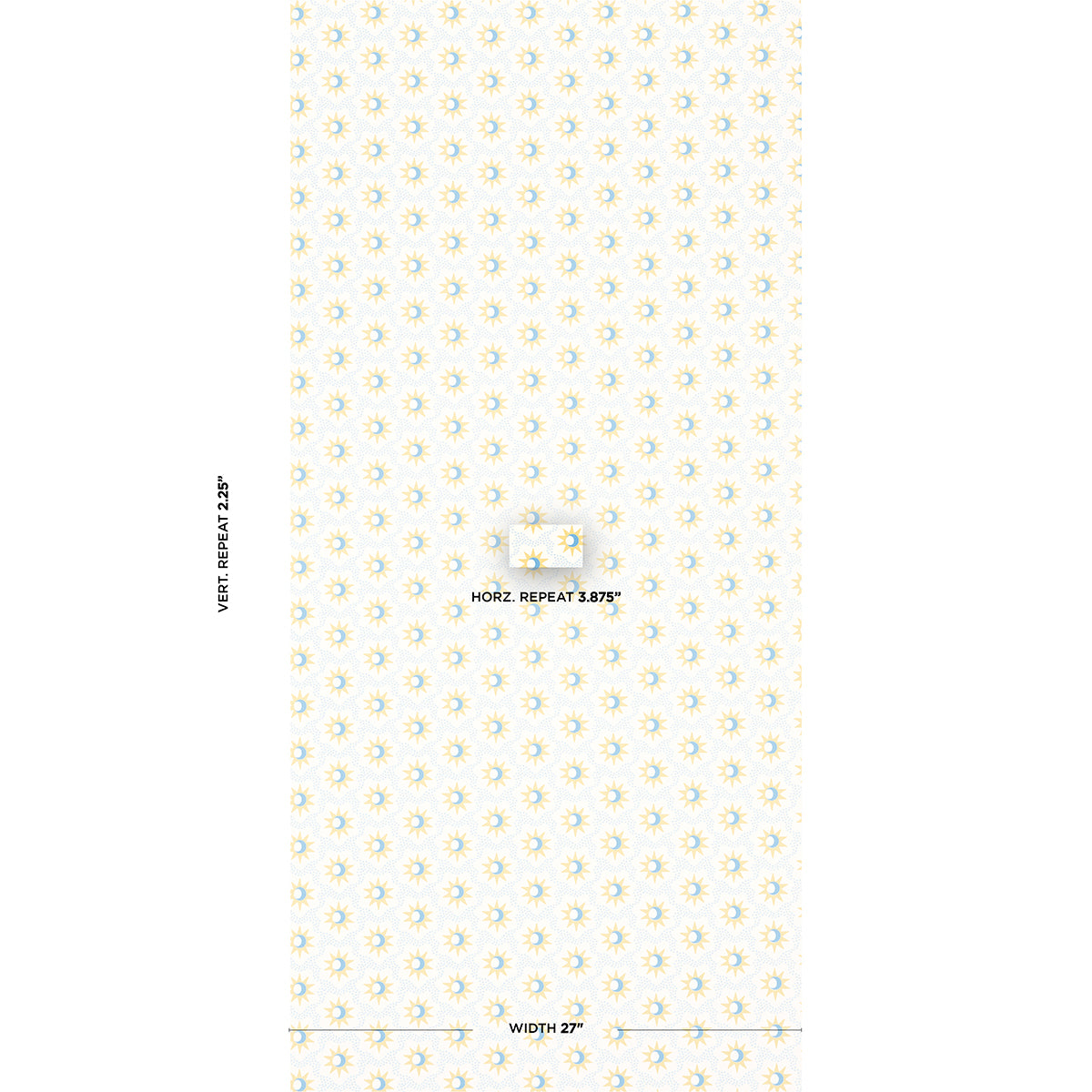 Schumacher Lucie Yellow & Sky Wallpaper - Eade's Wallpaper
