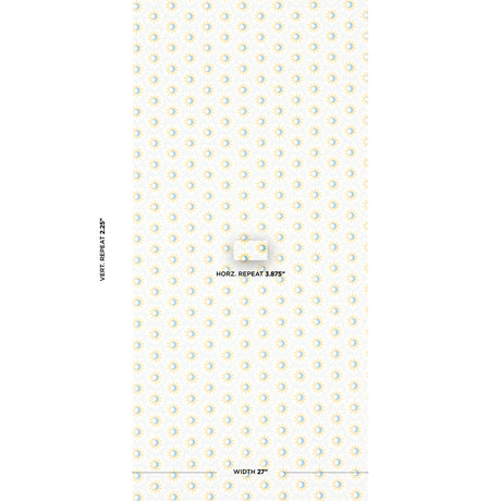 Schumacher Lucie Yellow & Sky Wallpaper - Eade's Wallpaper