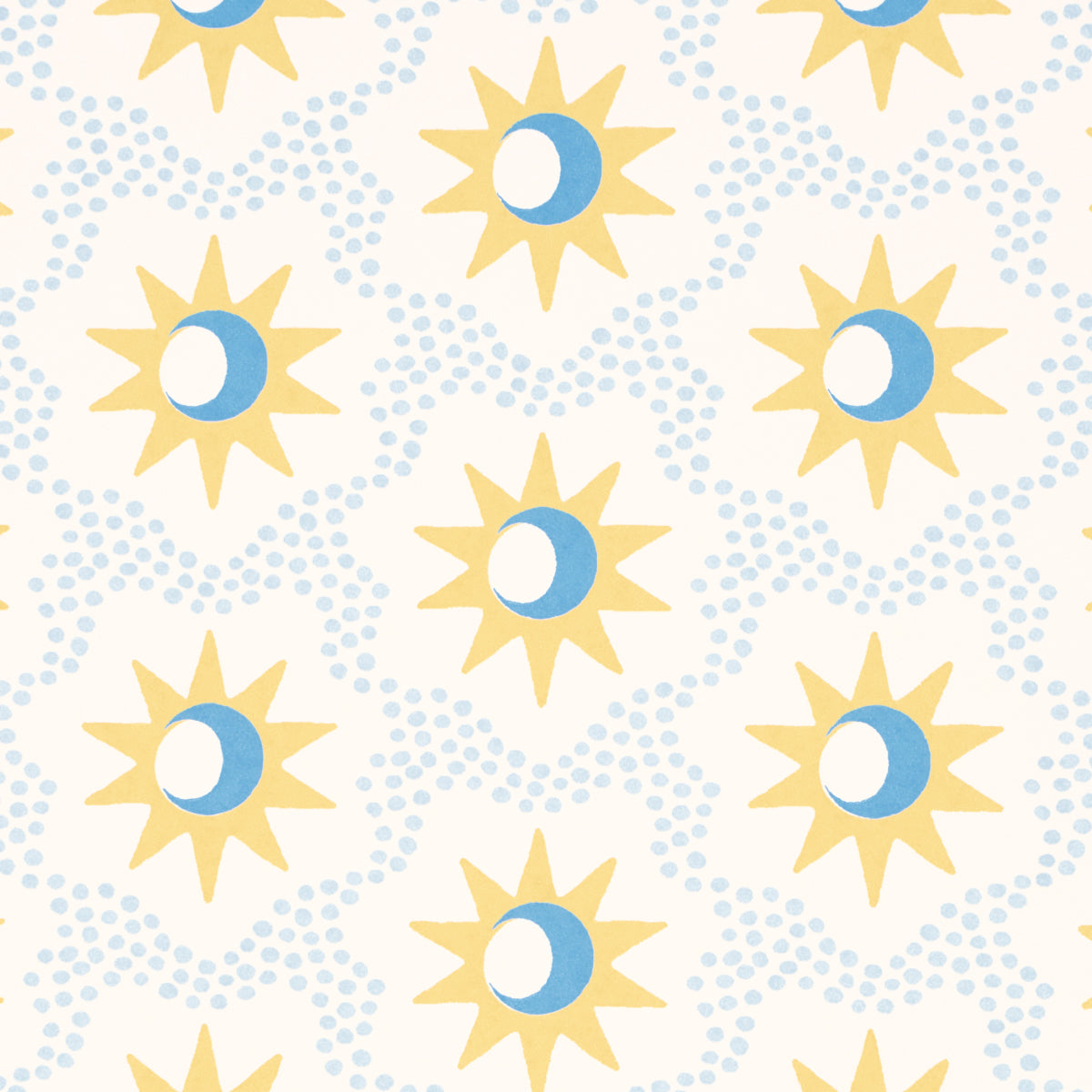 Schumacher Lucie Yellow & Sky Wallpaper - Eade's Wallpaper