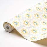 Schumacher Lucie Yellow & Sky Wallpaper - Eade's Wallpaper