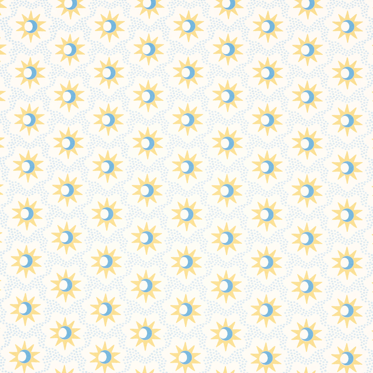 Schumacher Lucie Yellow & Sky Wallpaper - Eade's Wallpaper
