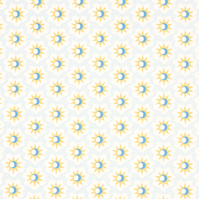 Schumacher Lucie Yellow & Sky Wallpaper - Eade's Wallpaper