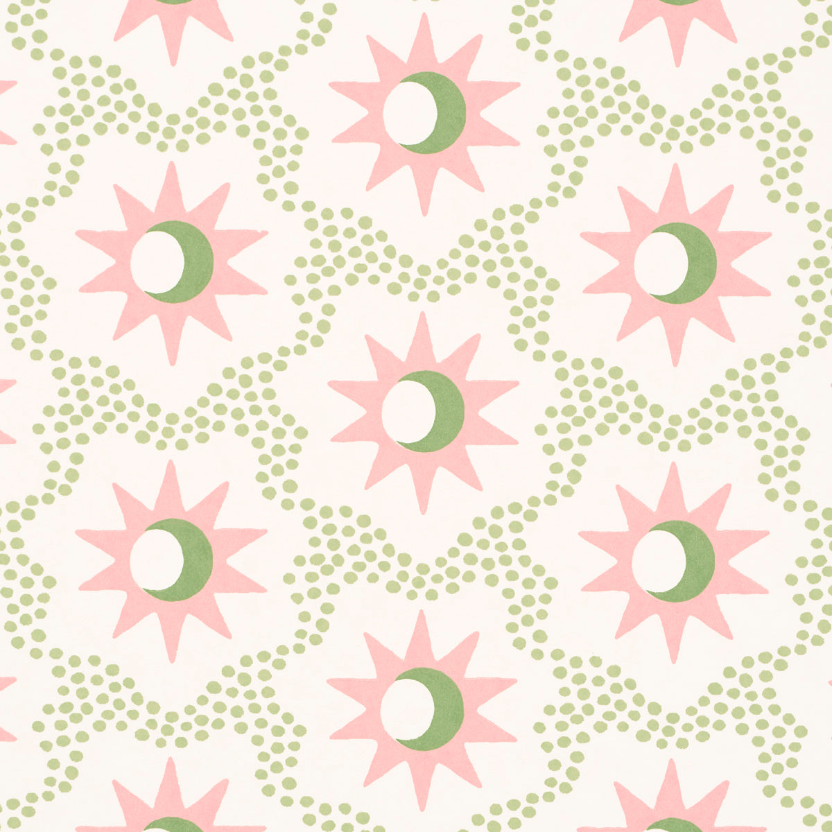 Schumacher Lucie Pink & Green Wallpaper - Eade's Wallpaper