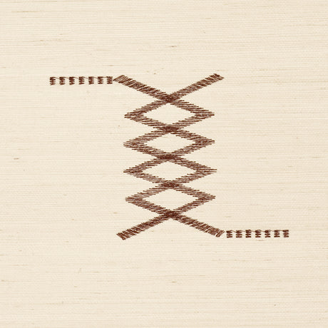 Schumacher 5015780 KIN SISAL EMBROIDERY in HAZEL ON IVORY Wa