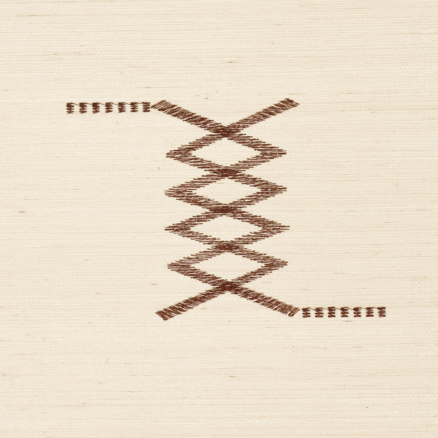 Schumacher 5015780 KIN SISAL EMBROIDERY in HAZEL ON IVORY Wa