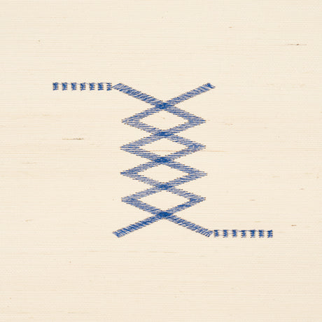 Schumacher 5015781 KIN SISAL EMBROIDERY in INK ON IVORY Wall