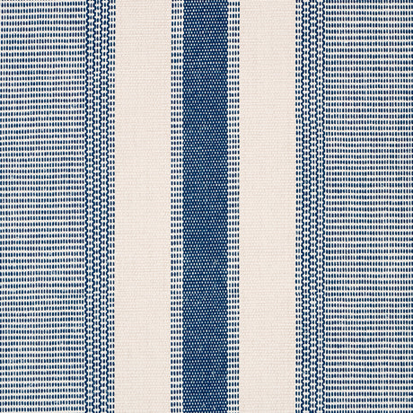 Schumacher 5015801 IPALA STRIPE VINYL in OCEAN Wallpaper - A