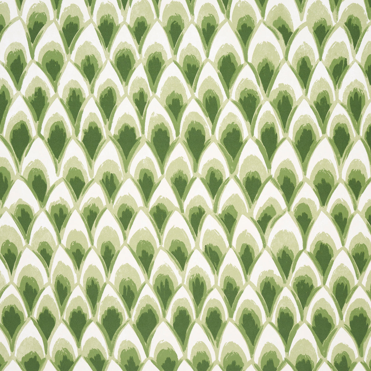Schumacher Chinoiserie Grande Panel Set Leaf Green Wallpaper