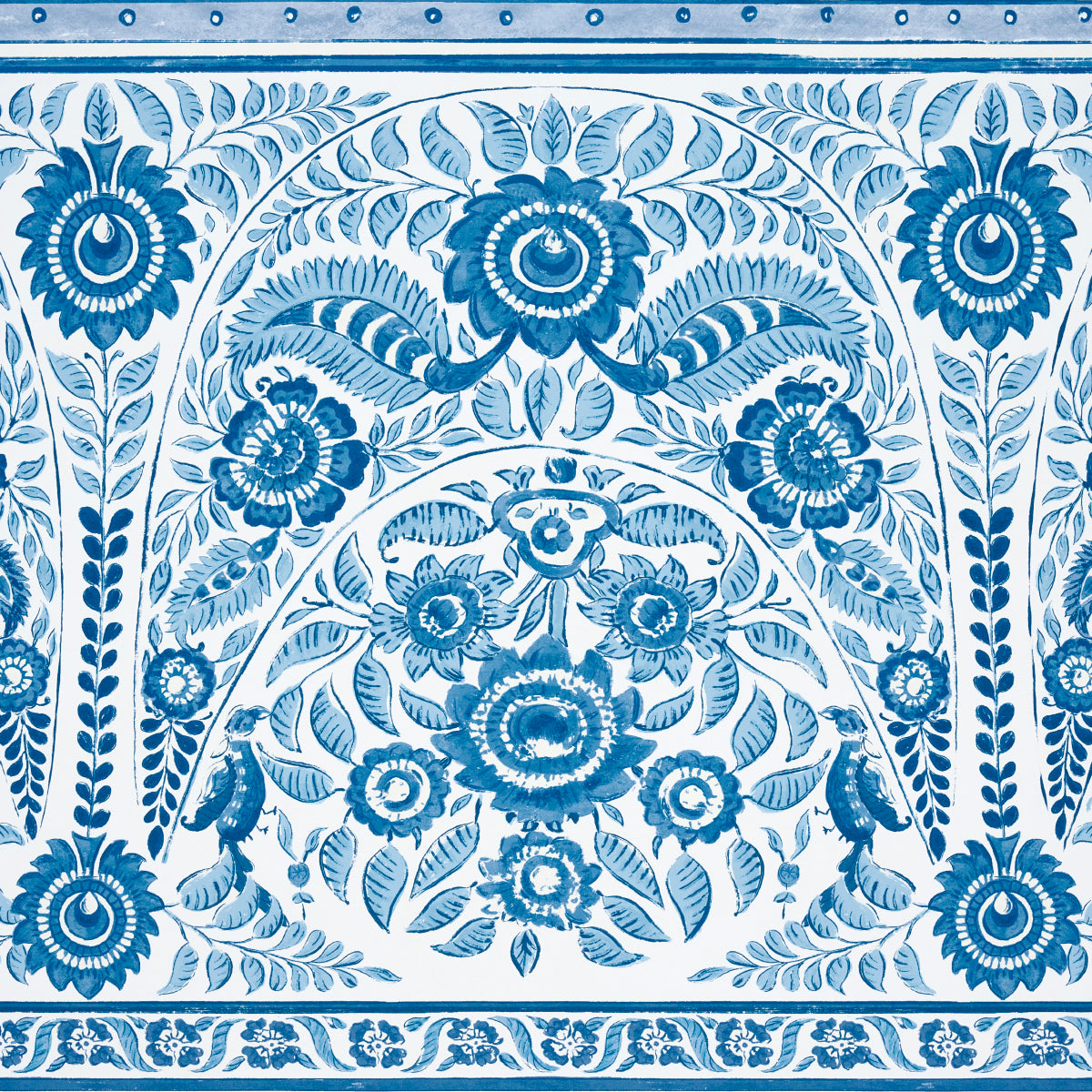 Schumacher Montecito Panel Set Indigo Wallpaper - Eade's Wallpaper