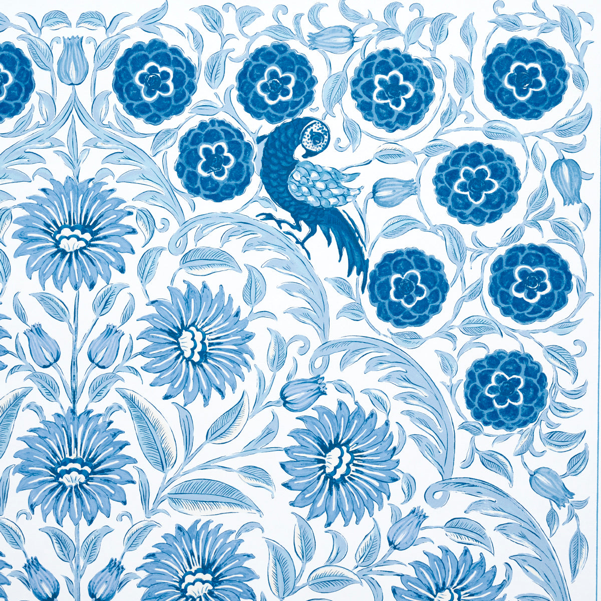 Schumacher Montecito Panel Set Indigo Wallpaper - Eade's Wallpaper