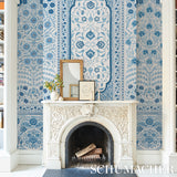Schumacher Montecito Panel Set Indigo Wallpaper - Eade's Wallpaper