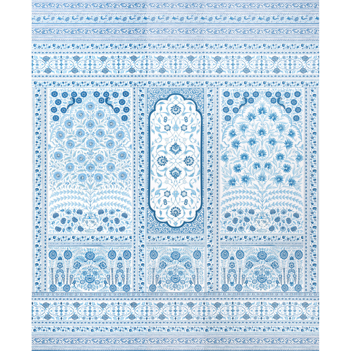 Schumacher Montecito Panel Set Indigo Wallpaper - Eade's Wallpaper