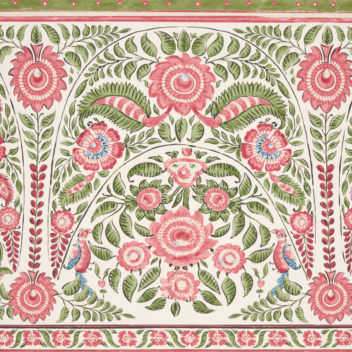 Schumacher Montecito Panel Set Red Wallpaper - Eade's Wallpaper