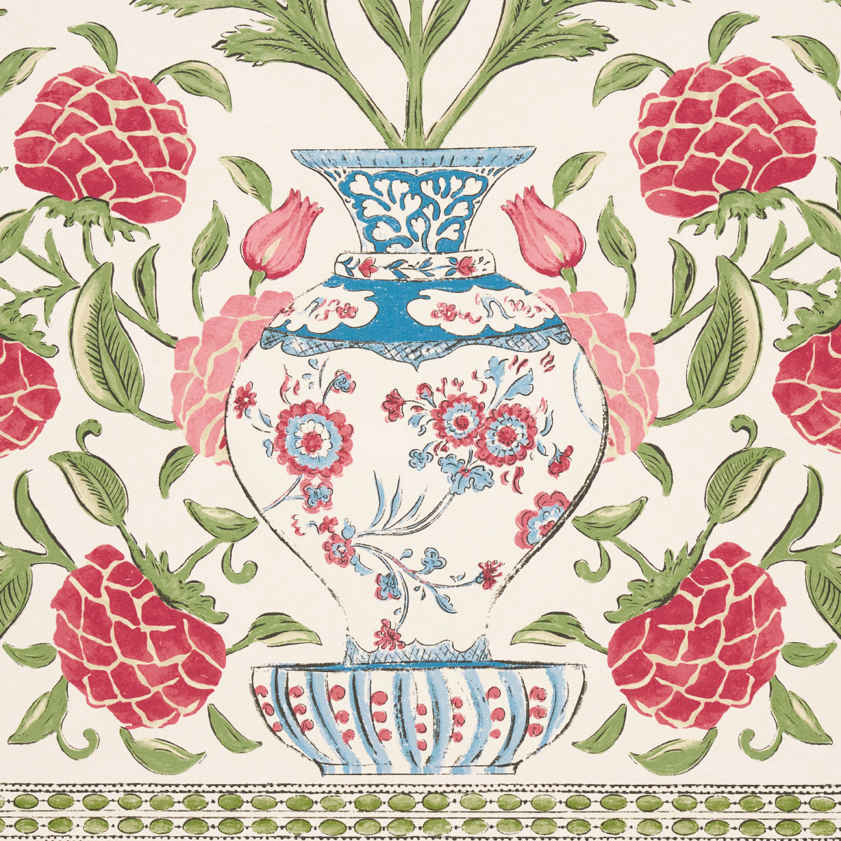 Schumacher Montecito Panel Set Red Wallpaper - Eade's Wallpaper