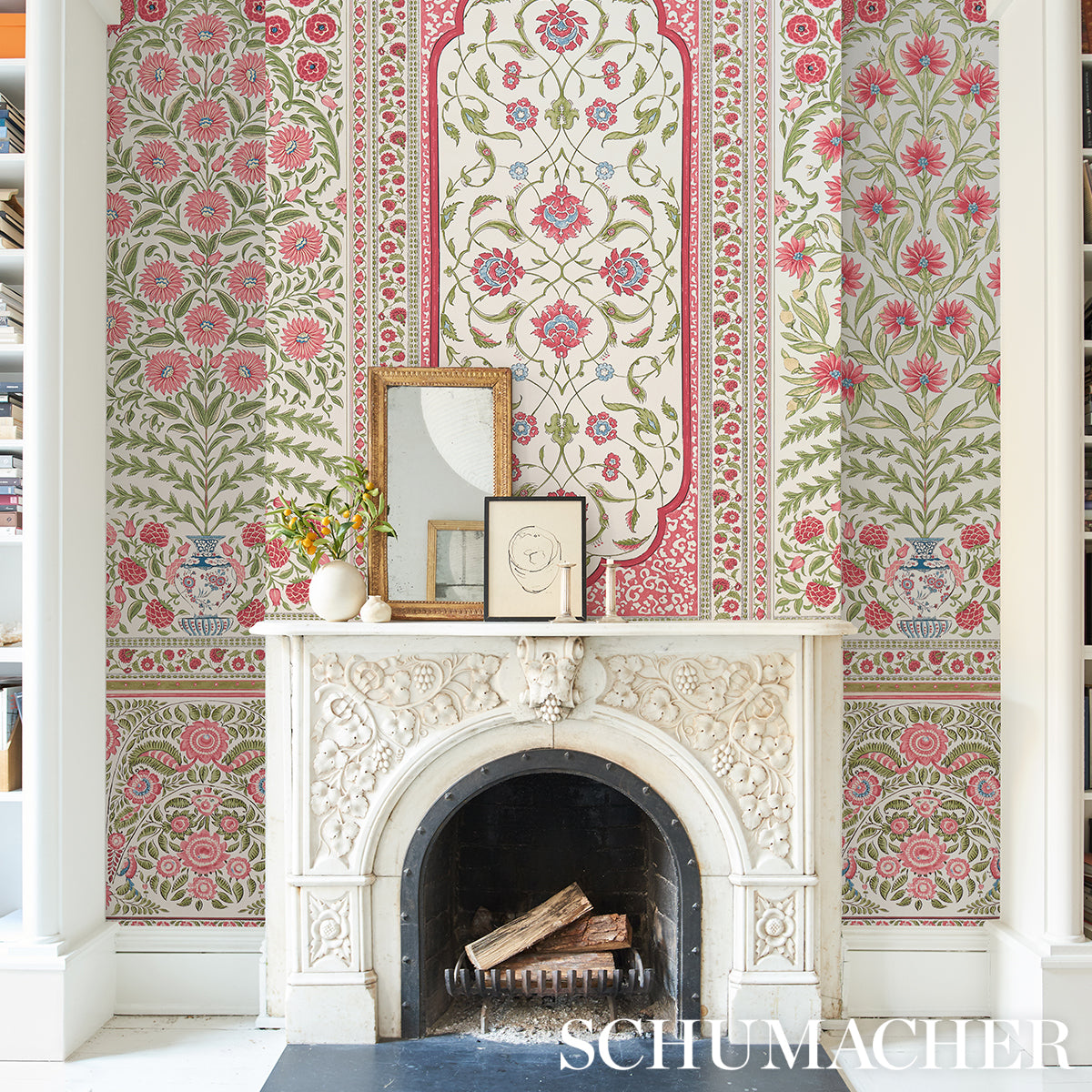 Schumacher Montecito Panel Set Red Wallpaper - Eade's Wallpaper