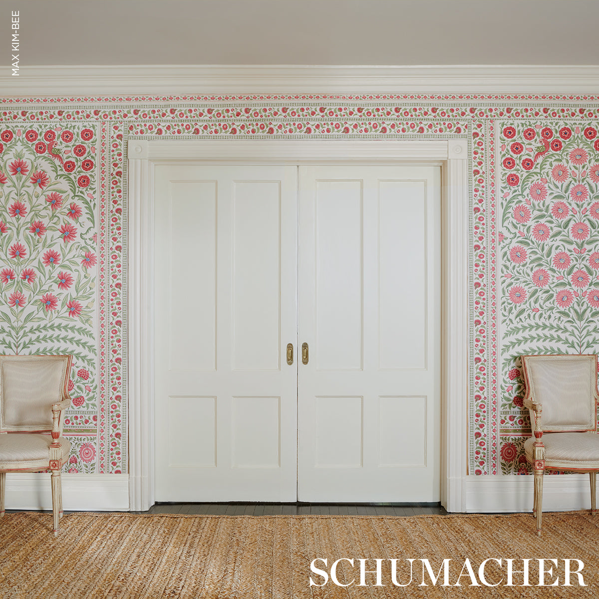 Schumacher Montecito Panel Set Red Wallpaper - Eade's Wallpaper
