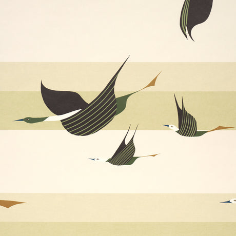 Schumacher 5015853 FLYING WEST in GREEN Wallpaper - PERENNIA