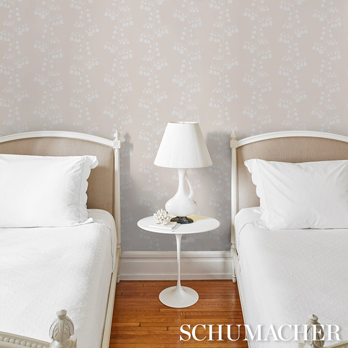 Schumacher Bleeding Hearts Neutral Wallpaper