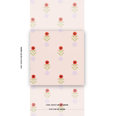 Schumacher Forget Me Dots Pink Wallpaper