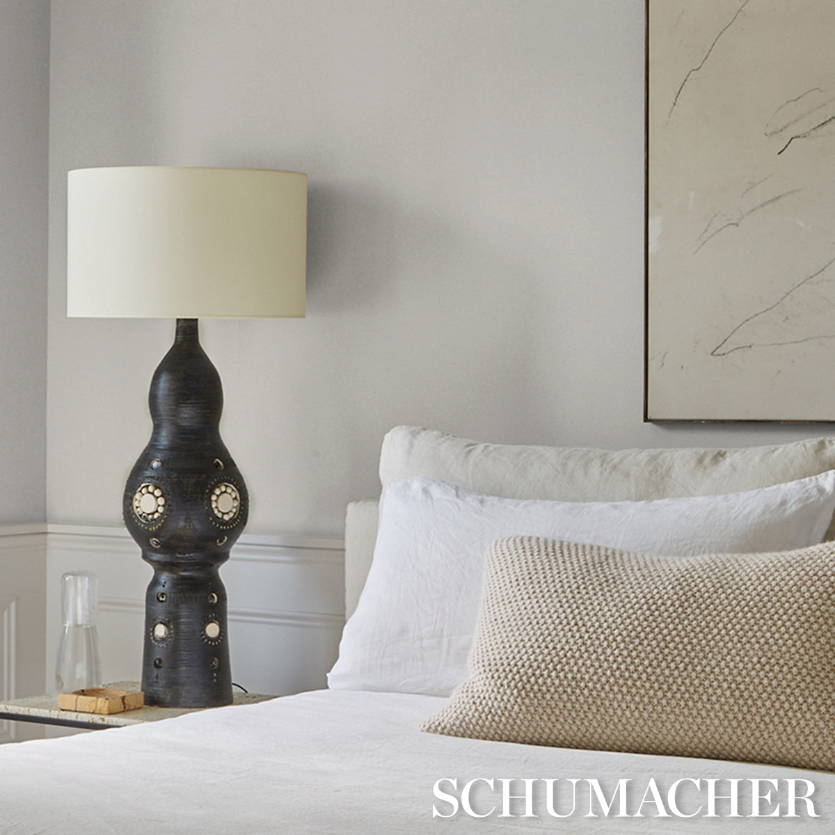 Schumacher Linen Plissé Wallcovering Ivory Wallpaper - Eade's Wallpaper