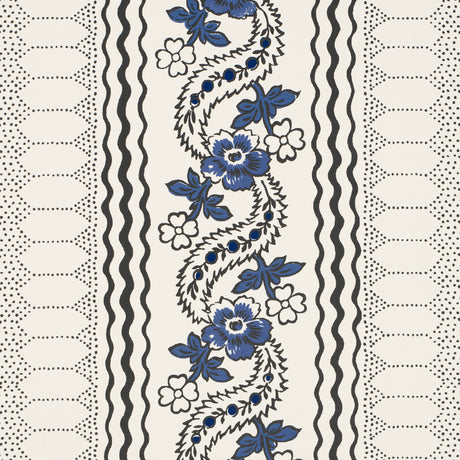 Schumacher 5015930 SERENA STRIPE in BLUE Wallpaper - RITA KO