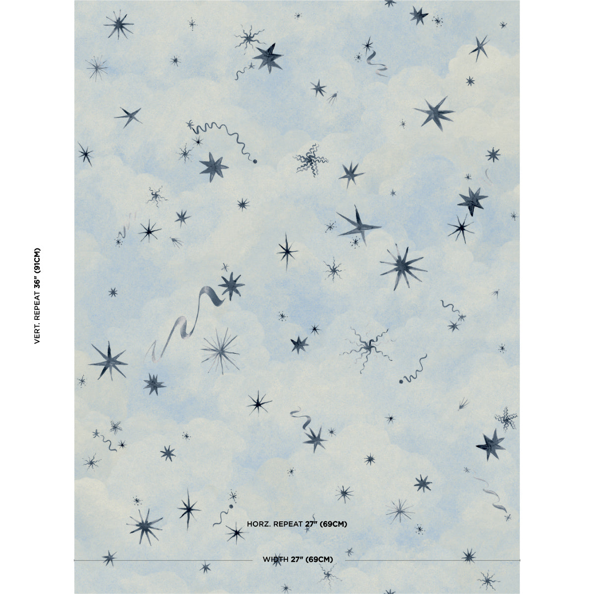 Schumacher Luminaries Clear Blue Wallpaper - Eade's Wallpaper